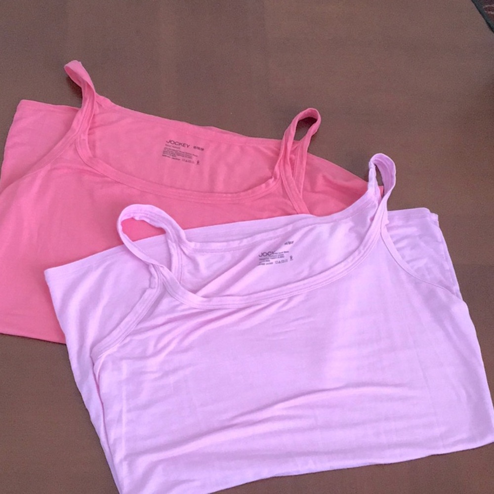 Jockey Pink or Coral tanks.